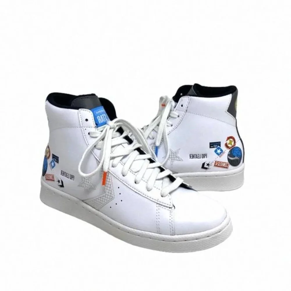 Converse Pro Leather High Skate Shoes Kids Women's 272446C Sneakers Multi White